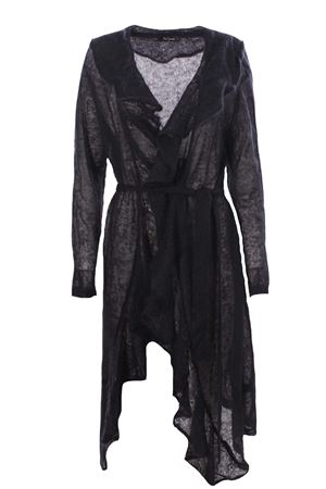 Cardigan lungo con rouches MESDEMOISELLES | 20WMINAUDEBLACK