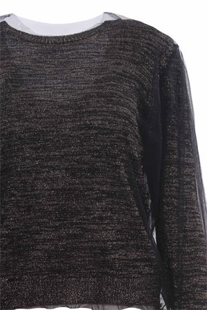 Collo a v doppiato con tulle NUDE | 1101042115