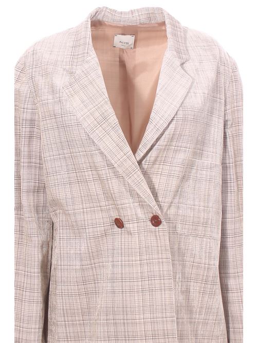 Giacca doppiopetto velvet check ALYSI | 152801A2005CARTA
