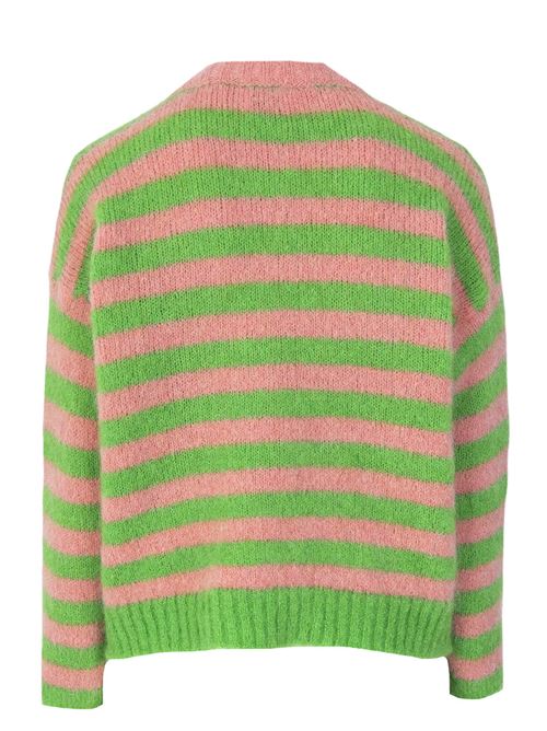 Girocollo riga in mohair ALYSI | 253420A3051PEACH/LIME