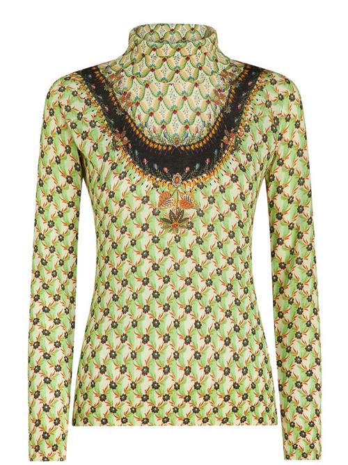 Collo alto in seta e cashmere stampa floreale ETRO | 186129221500