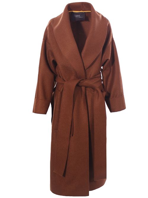Cappotto lungo in lana cotta con cintura EWOOLUZIONE | UKULELE0022