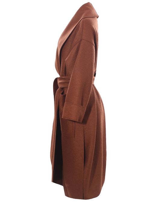 Cappotto lungo in lana cotta con cintura EWOOLUZIONE | UKULELE0022