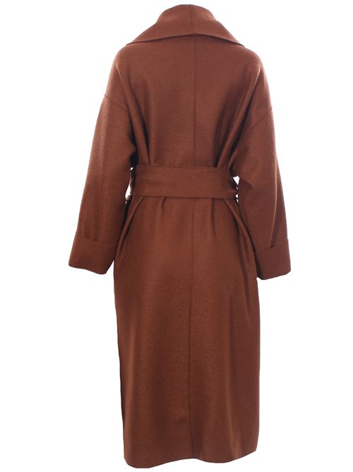 Cappotto lungo in lana cotta con cintura EWOOLUZIONE | UKULELE0022