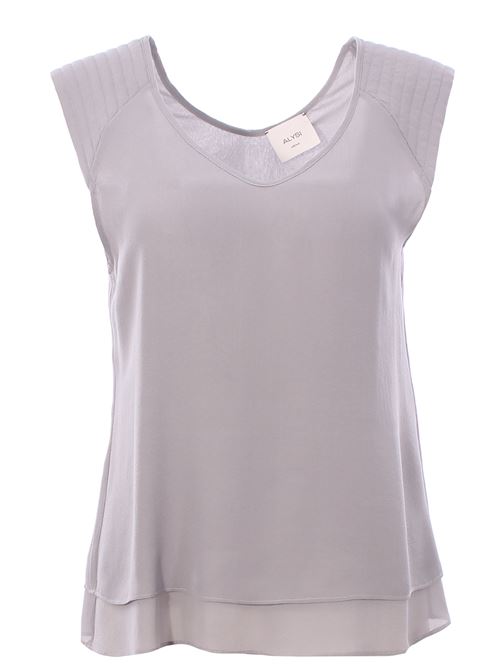 Blusa georgette collo a v ALYSI | 104224P4025CENERE