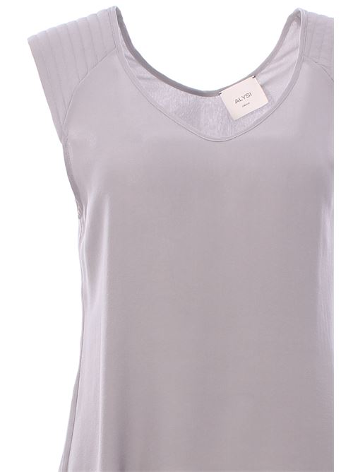 Blusa georgette collo a v ALYSI | 104224P4025CENERE