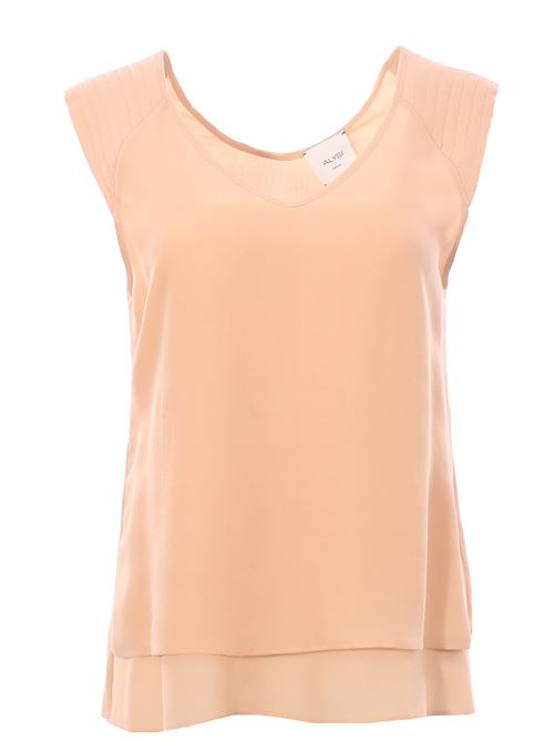 Blusa georgette collo a v ALYSI | 104224P4025SKIN
