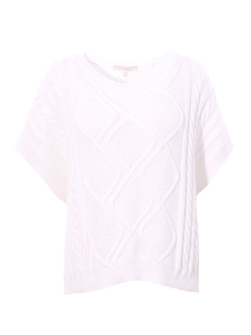 Girocollo in cotone con lavorazioni treccia ANTONELLI | PRUGNOLO41244LT01795C1000