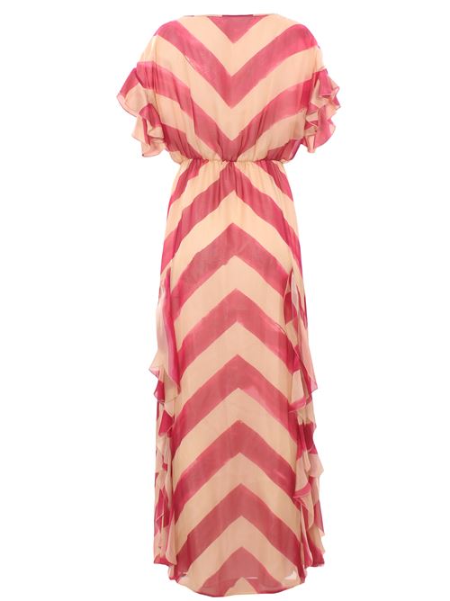 Abito lungo in chiffon con motivo chevron CRIDA | PIZZICALONGDRESST006C001/059