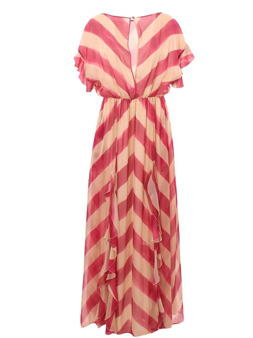 Abito lungo in chiffon con motivo chevron CRIDA | PIZZICALONGDRESST006C001/059