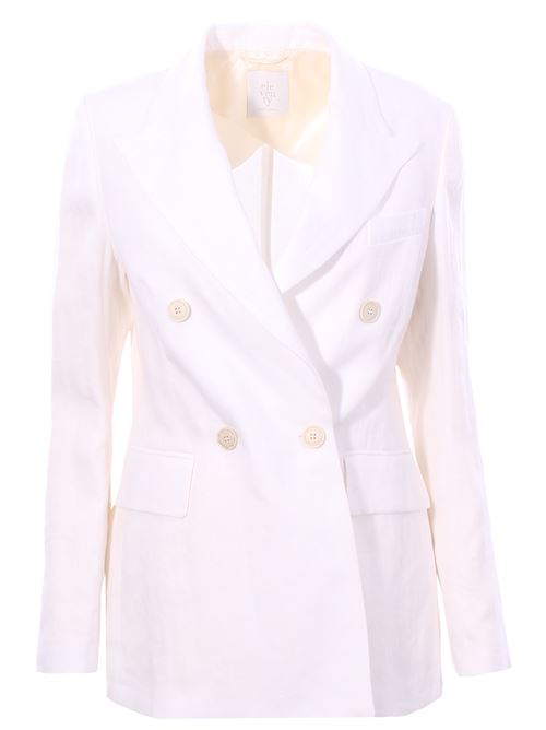 Giacca lunga doppiopetto in lino ELEVENTY | I80GIAF02TES0I13901