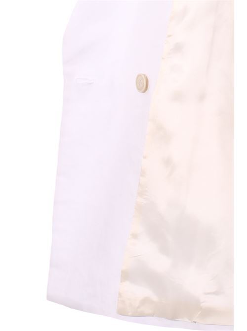 Giacca lunga doppiopetto in lino ELEVENTY | I80GIAF02TES0I13901