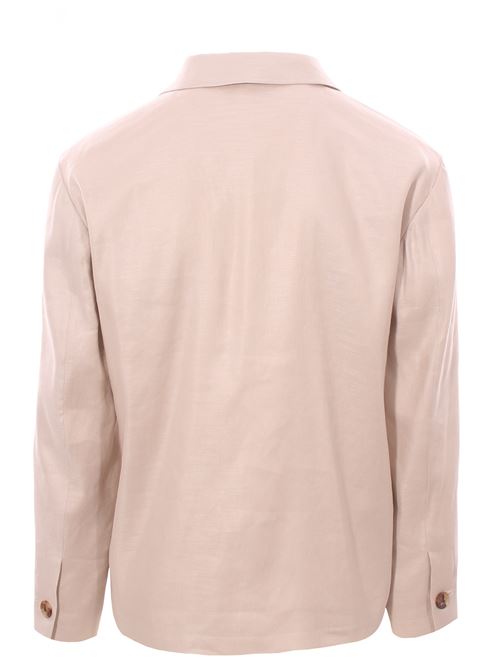 giacca camicia over in misto lino LARDINI | EQANSELEQSK62422120