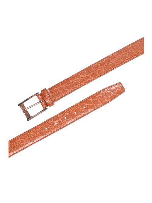 cintura in fianco di coccodrillo personalizzabile con iniziali SADDLER'S | COCCODRILLO04