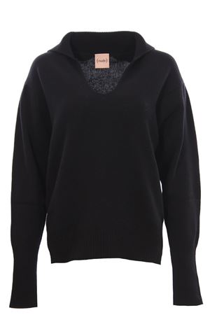 Collo a v in cashmere e lana NUDE | 110100209