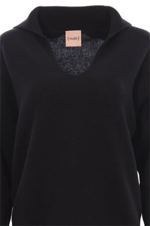 Collo a v in cashmere e lana NUDE | 110100209