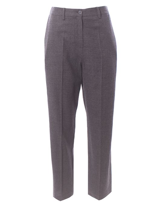 Pantalone micro chek in lana ALYSI | 165123A5048ANTRACITE