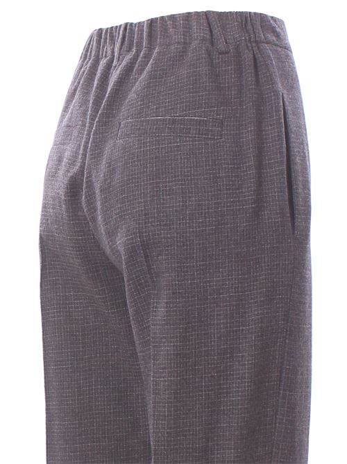 Pantalone micro chek in lana ALYSI | 165123A5048ANTRACITE