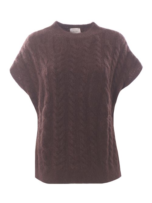 Gilet treccia super mohair ALYSI | 265439A5028CHOCO