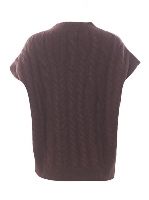 Gilet treccia super mohair ALYSI | 265439A5028CHOCO