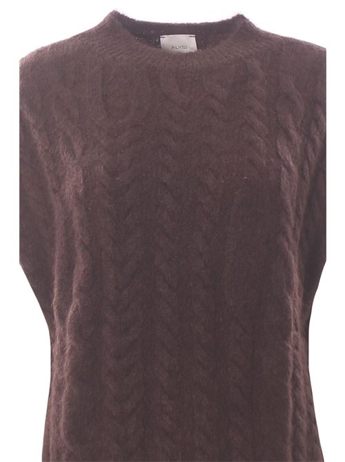 Gilet treccia super mohair ALYSI | 265439A5028CHOCO