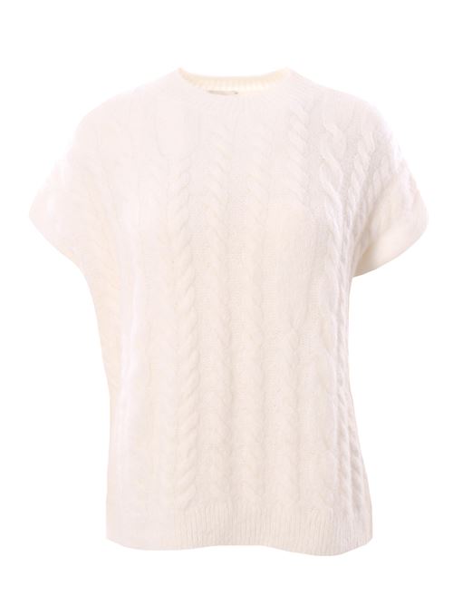Gilet treccia super mohair ALYSI | 265439A5028LATTE