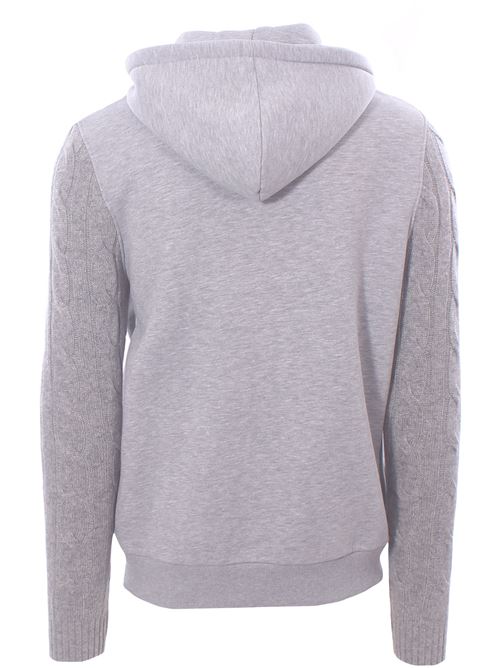felpa cappuccio full zip bimaterica DETWELVE | CU-700-Z3