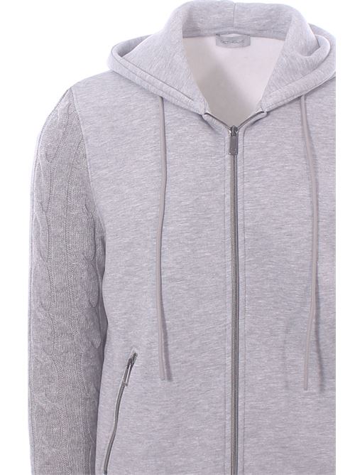 felpa cappuccio full zip bimaterica DETWELVE | CU-700-Z3