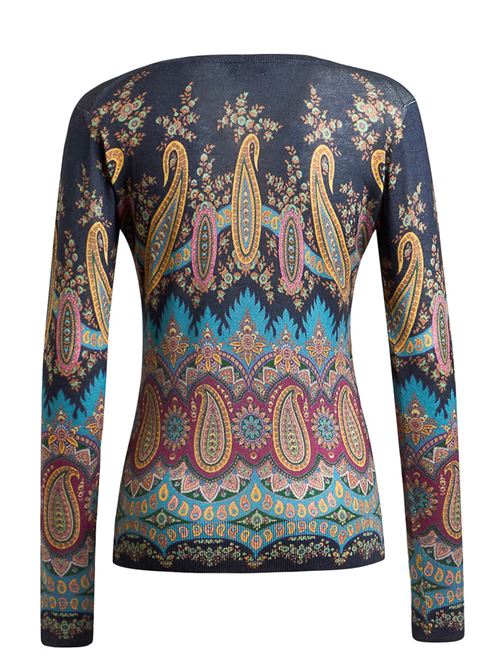 Collo a v in seta e cashmere con stampa  ETRO | WRKE0024AKA03X0887