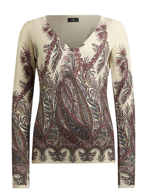 Collo a v in seta e cashmere con stampa piazzata ETRO | WRKE0024AV752X0801