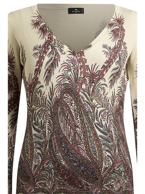 Collo a v in seta e cashmere con stampa piazzata ETRO | WRKE0024AV752X0801