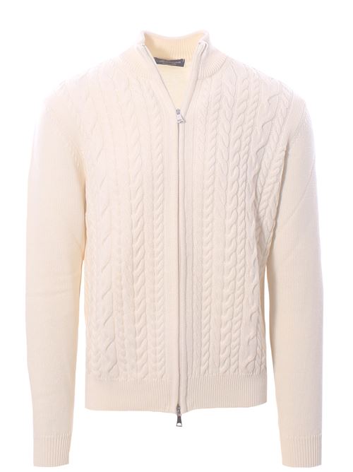 full zip treccia in lana merinos MONTEVERDI | CH706C013