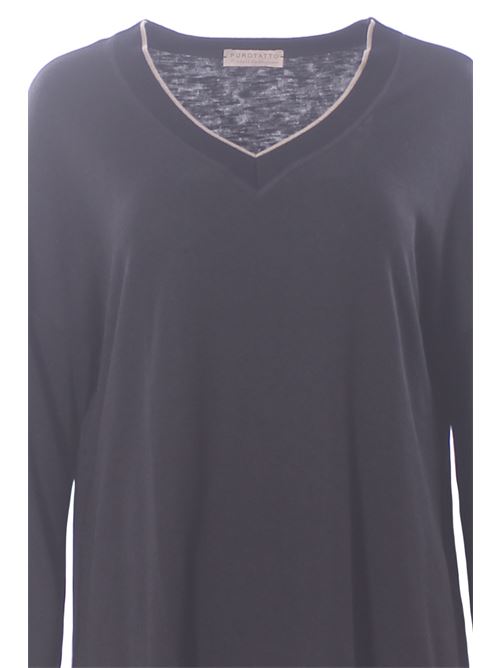 T-shirt collo a v in viscosa e modal PUROTATTO | FW250201412030