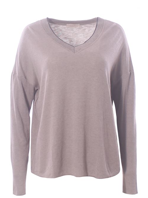 T-shirt collo a v in viscosa e modal PUROTATTO | FW25020141267