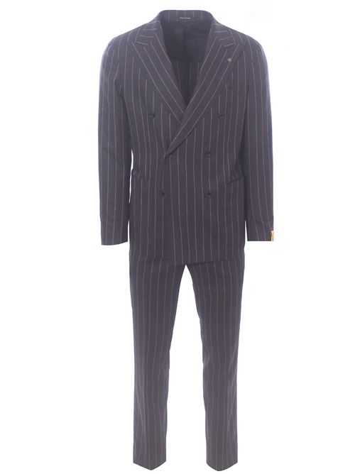 abito gessato in flanella light di lana e cashmere TAGLIATORE | 2SVS20K11-C90055ES833