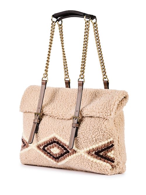 Borsa shopping in eco montone ricamato VIAMAILBAG | AMANDABEARNCU02