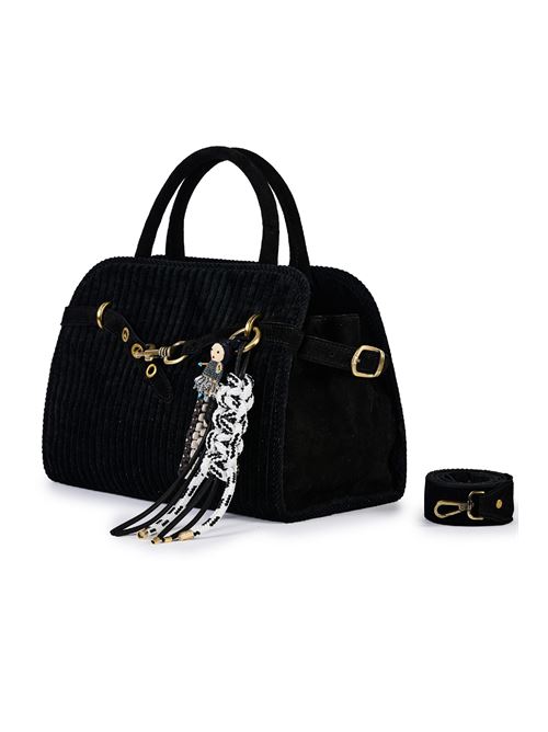Borsa a mano in velluto a coste con charms VIAMAILBAG | APRILVELVETCHE07