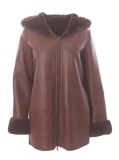 Giubbino reversibile effetto montone con cappuccio VLAB | FW56037STORMY30