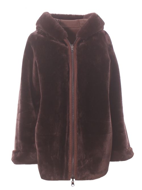 Giubbino reversibile effetto montone con cappuccio VLAB | FW56037STORMY30