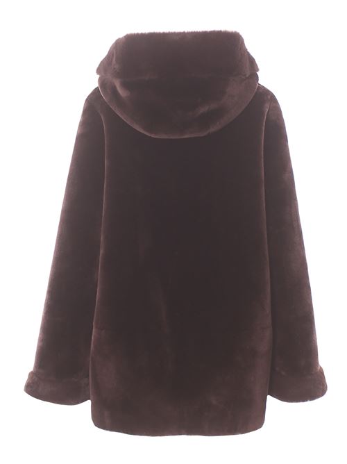 Giubbino reversibile effetto montone con cappuccio VLAB | FW56037STORMY30
