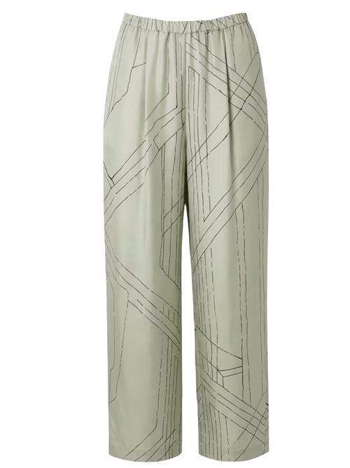 Pantalone in seta stampata ALYSI | 116184P6223PISTACCHIO