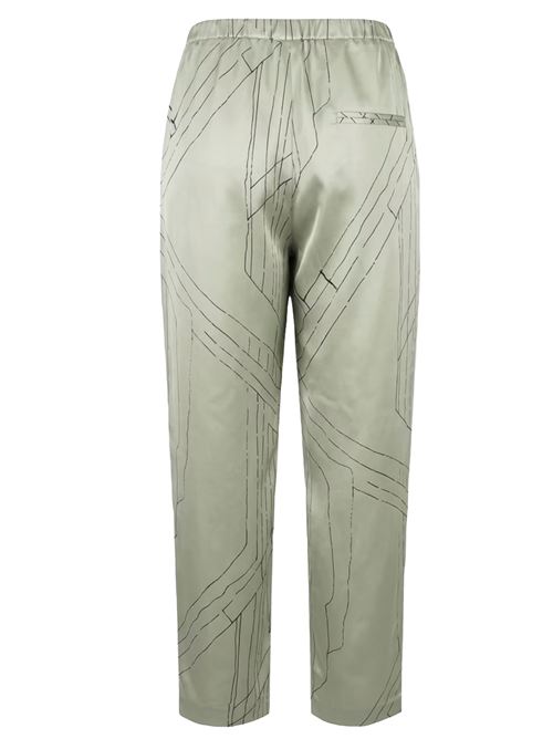 Pantalone in seta stampata ALYSI | 116184P6223PISTACCHIO