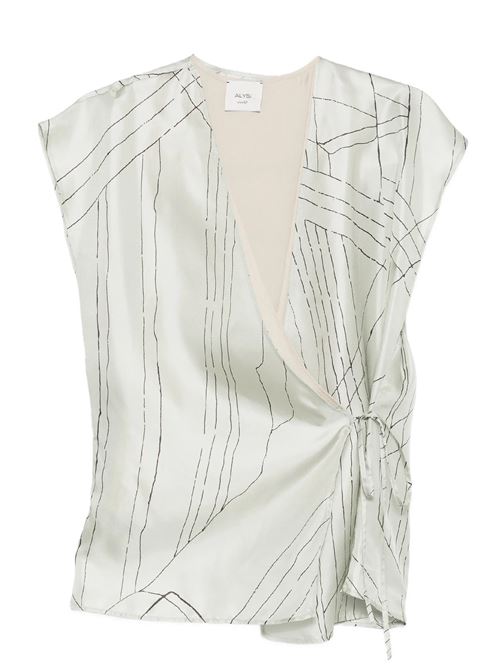blusa incrociata in seta ALYSI | 116269P6223PISTACCHIO