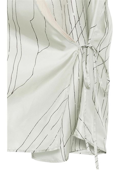 blusa incrociata in seta ALYSI | 116269P6223PISTACCHIO