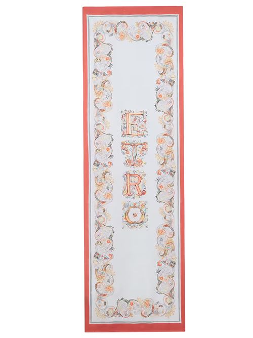 Sciarpa in seta con logo e motivo paisley floreale ETRO | WATA0005AKE59S9880