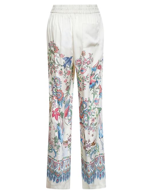 Pantaloni gamba ampia con stampa piazzata flora e fauna ETRO | WREA007299SPSI6X0802