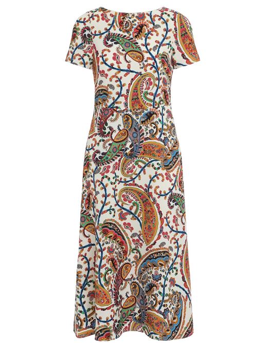 Abito lungo con stampa piazzata paisley floreale ETRO | WRHA055999SASU8X0801