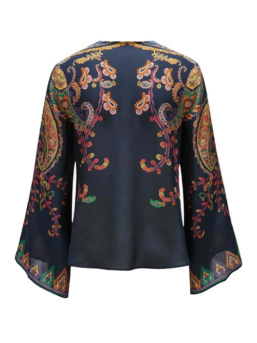 Blusa in seta con stampa piazzata paisley floreale ETRO | WRJA0162AKG23X0883