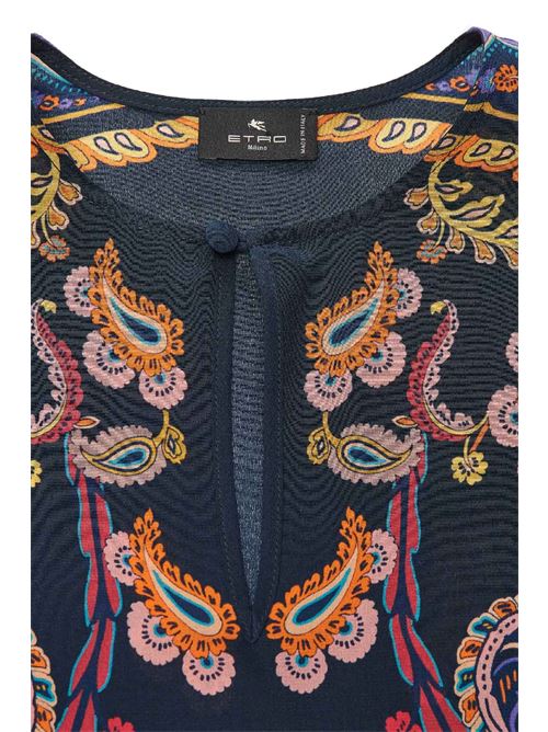 Blusa in seta con stampa piazzata paisley floreale ETRO | WRJA0162AKG23X0883
