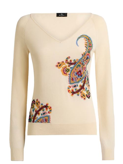 Collo a v jacquard in misto cotone con intarsi ETRO | WRKE0325AQ327S9804